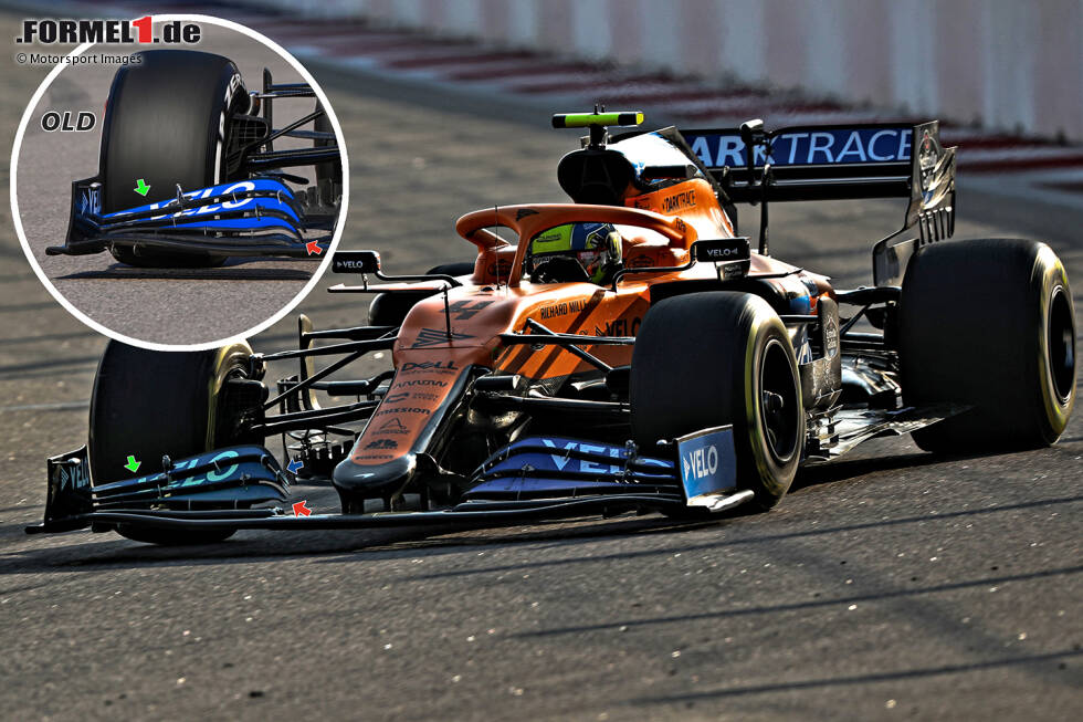 Foto zur News: McLaren MCL35: Frontflügel-Vergleich (neu/alt)