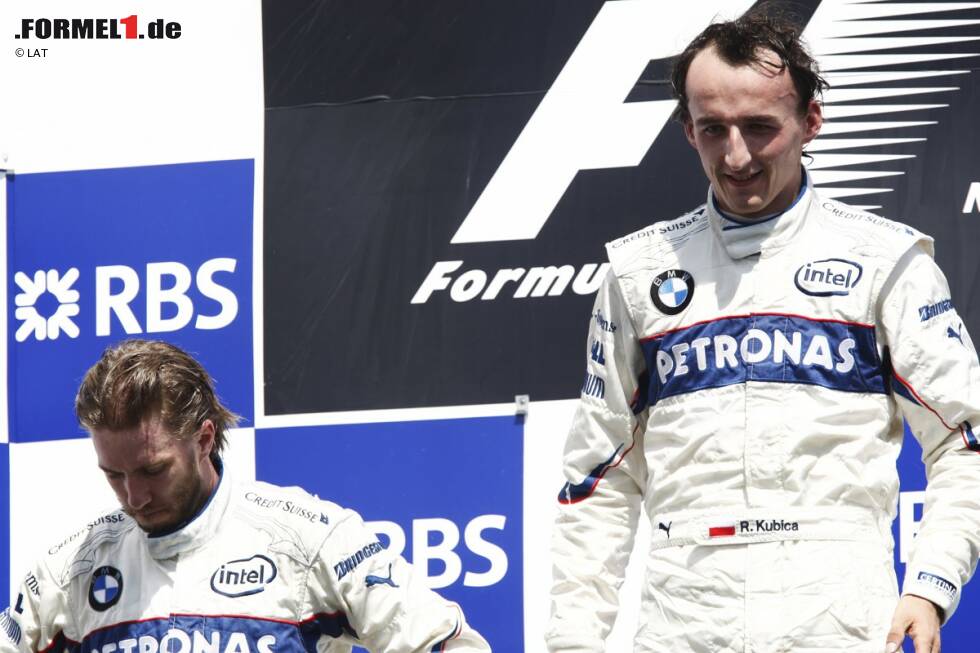 Foto zur News: Doch der letzte Schritt fehlt immer: 2002 setzt McLaren lieber auf die Dienste seines Sauber-Kollegen Kimi Räikkönen, und auch bei den Siegen sind ihm andere voraus. Achtmal wird Heidfeld in seiner Karriere Zweiter, den einzigen Sieg für BMW-Sauber holt aber Robert Kubica. Ein Sinnbild.