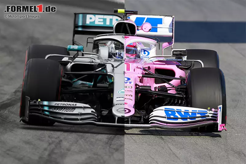 Foto zur News: 2020: Wie viel Mercedes W10 steckt im RP20? Hat Racing Point wirklich einfach nur bei Mercedes abgekuckt und das Auto komplett selbst entwickelt? Zweifel bleiben bis heute, trotz FIA-Untersuchung und (milder) Strafen gegen Racing Point.