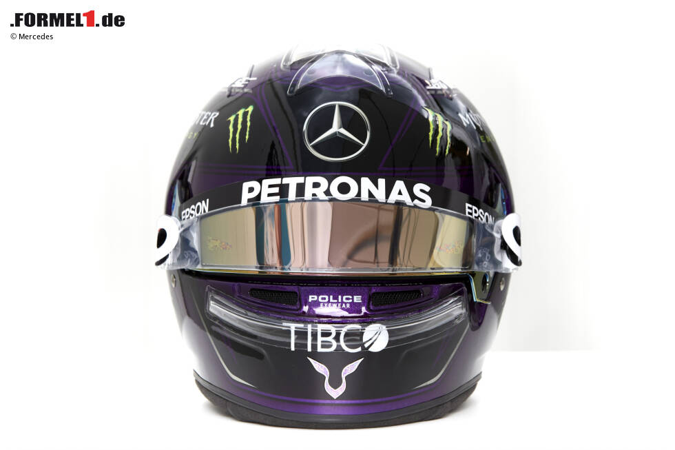 Foto zur News: Lewis Hamilton setzt in der Formel-1-Saison 2020 auf ein komplett neues Helmdesign.