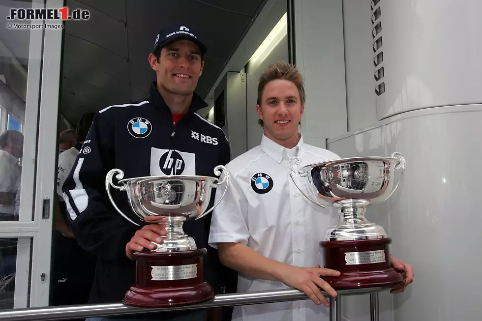 Großer Jubel dagegen bei Williams. Für das Traditionsteam ist es dank Heidfeld und Webber das erste Doppelpodium seit 2003 - und auch für viele Jahre das letzte. Foto zur News: Großer Jubel dagegen bei Williams. Für das Traditionsteam ist es dank Heidfeld und Webber das erste Doppelpodium seit 2003 - und auch für viele Jahre das letzte.