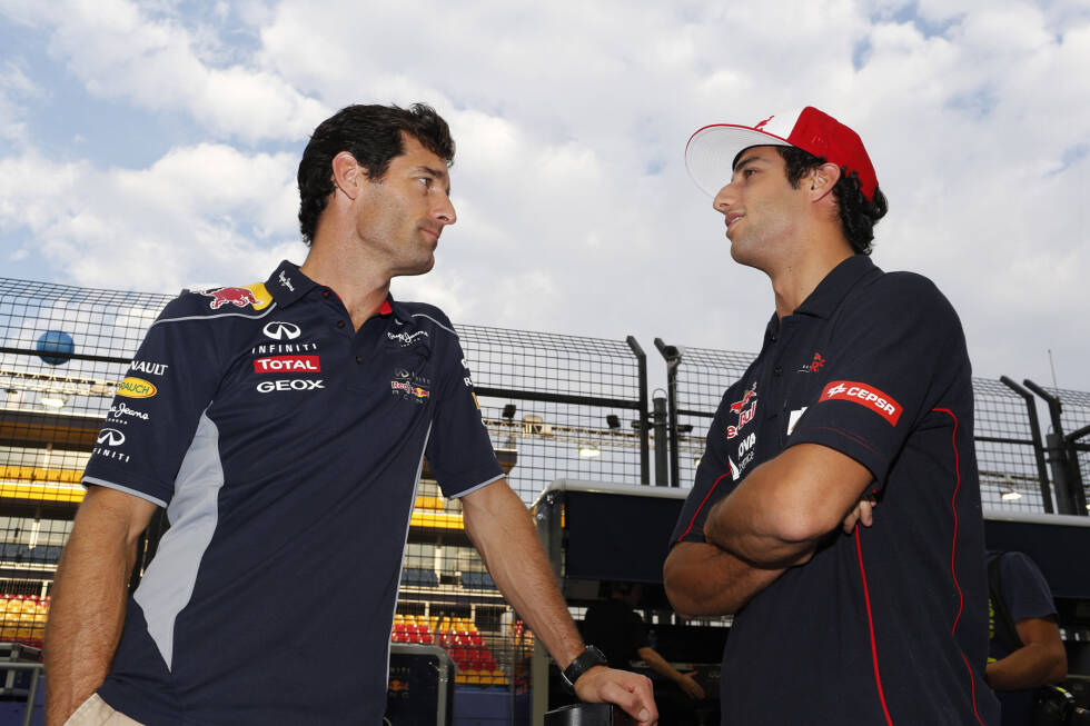 Foto zur News: ... und Webber schlägt Ricciardo als seinen Nachfolger vor. In der Startaufstellung zum Belgien-Grand-Prix plaudert er aus dem Nähkästchen: &quot;Wir alle wissen, wer es ist. Ich bin glücklich über die Entscheidung. Das ist gut für ihn und Australien.&quot; Am 2. September folgt die Bestätigung.