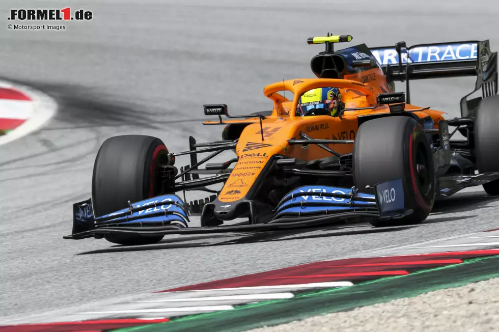 Lando Norris (2): Rechtfertigt P5 im McLaren eine 1? Für uns nicht, denn zum einen handelte sich Norris am Freitag eine unnötige Strafe ein, zum anderen profitierte er im Rennen von einigen Zwischenfällen vor ihm. Die 2 gibt's dafür, dass er seine Chancen optimal genutzt hat. Für die 1 fehlt noch ein bisschen. Foto zur News: Lando Norris (2): Rechtfertigt P5 im McLaren eine 1? Für uns nicht, denn zum einen handelte sich Norris am Freitag eine unnötige Strafe ein, zum anderen profitierte er im Rennen von einigen Zwischenfällen vor ihm. Die 2 gibt's dafür, dass er seine Chancen optimal genutzt hat. Für die 1 fehlt noch ein bisschen.