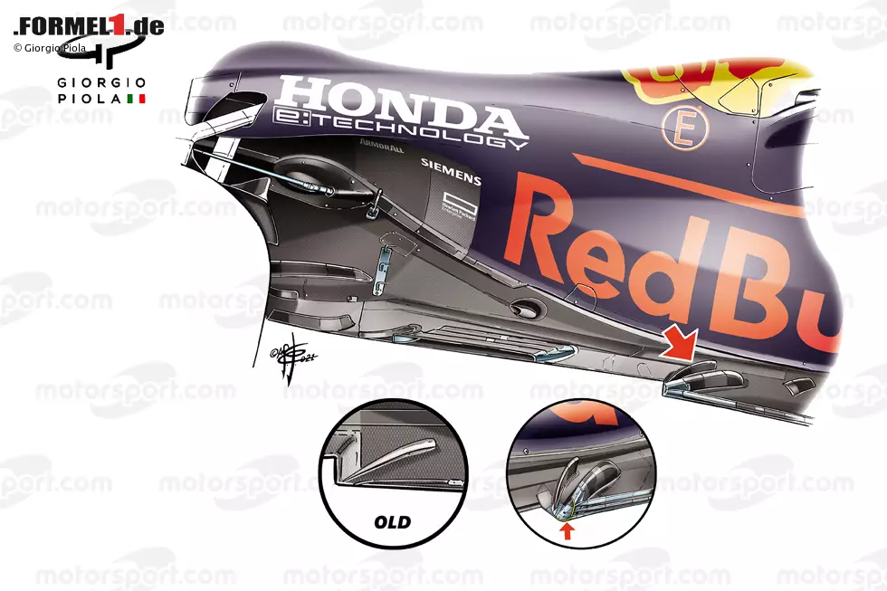 Für den Belgien-Grand-Prix führte Red Bull einen neuen Unterboden ein, der einen großzügigeren Bogen und eine zusätzliche Strebe erhielt. Aufgrund der Regeländerungen in dieser Saison nahm der Unterboden über die Saison hinweg eine besonders wichtige Rolle ein. Schauen wir auf die Veränderungen im Saisonverlauf. Foto zur News: Für den Belgien-Grand-Prix führte Red Bull einen neuen Unterboden ein, der einen großzügigeren Bogen und eine zusätzliche Strebe erhielt. Aufgrund der Regeländerungen in dieser Saison nahm der Unterboden über die Saison hinweg eine besonders wichtige Rolle ein. Schauen wir auf die Veränderungen im Saisonverlauf.