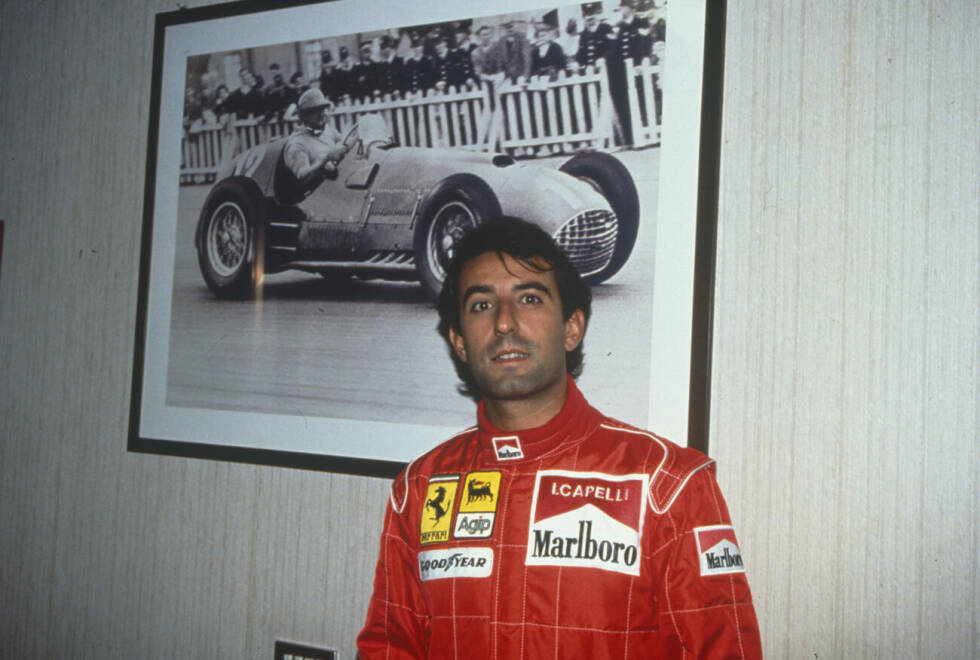 Foto zur News: Ivan Capelli (Ferrari): Nicht nur Alain Prost fliegt bei der Scuderia 1991 vorzeitig raus. Ein Jahr später ereilt Nachfolger Capelli das gleiche Schicksal. Der Italiener holt in 14 Rennen nur drei Punkte. Zu wenig für die Ansprüche der Italiener, die letzten beiden Saisonrennen darf Nicola Larini fahren - der aber auch ohne Zähler bleibt.