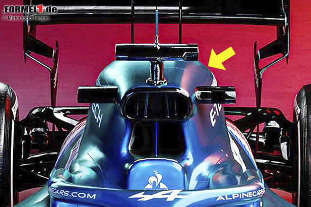 Foto zur News: Die "dicke" Airbox am Alpine A521 von Fernando Alonso und Esteban Ocon ist eine Überraschung in der Formel-1-Saison 2021. Und viele Beobachter fragen sich, was genau dahinter steckt. In dieser Fotostrecke liefern wir die Erklärung und die technischen Hintergründe!