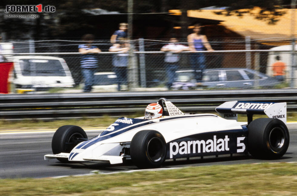 Foto zur News: Zolder 1981: Wieder verfehlt ein Fahrer seinen Startplatz nach der Aufwärmrunde. Dieses Mal ist es Nelson Piquet im Brabham. Er dreht daraufhin eine Extrarunde. Die Autos, die schon in der Startaufstellung stehen und dort mit laufendem Motor warten, laufen allmählich heiß ...
