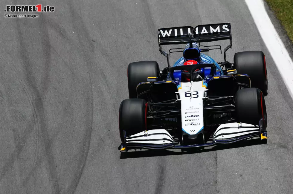 George Russell (4): Hatte seine Form nicht mit in Brasilien. Zum ersten Mal bei Williams vom Teamkollegen im Qualifying besiegt und auch im Sprint geschlagen. Lag nur im Rennen vor Latifi, und das mit Glück durch die bessere Boxenstrategie unter Gelb. Ein insgesamt schwacher Auftritt des künftigen Mercedes-Werksfahrers. Foto zur News: George Russell (4): Hatte seine Form nicht mit in Brasilien. Zum ersten Mal bei Williams vom Teamkollegen im Qualifying besiegt und auch im Sprint geschlagen. Lag nur im Rennen vor Latifi, und das mit Glück durch die bessere Boxenstrategie unter Gelb. Ein insgesamt schwacher Auftritt des künftigen Mercedes-Werksfahrers.
