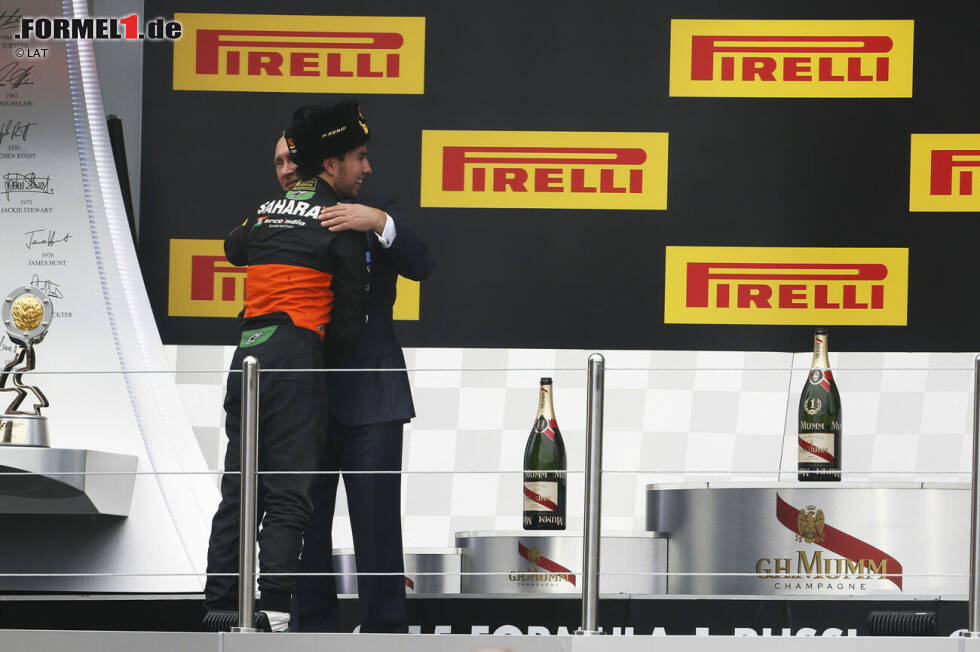 Foto zur News: 5. Podium: Großer Preis von Russland 2015 für Force India - 3. Platz hinter Lewis Hamilton (1./Mercedes) und Sebastian Vettel (2./Ferrari)