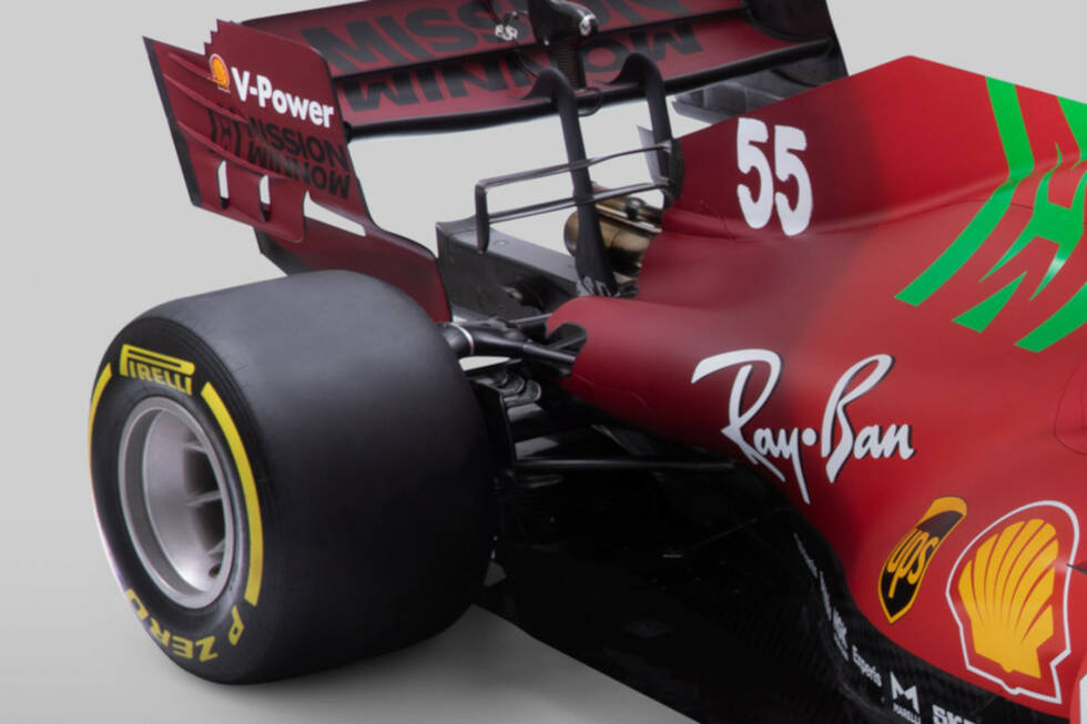 Foto zur News: In diesem Bild ist der Farbverlauf noch einmal schön zu sehen. Passend dazu hat Ferrari die Startnummern ebenfalls in einem Retro-Design aufs Auto geklebt.
