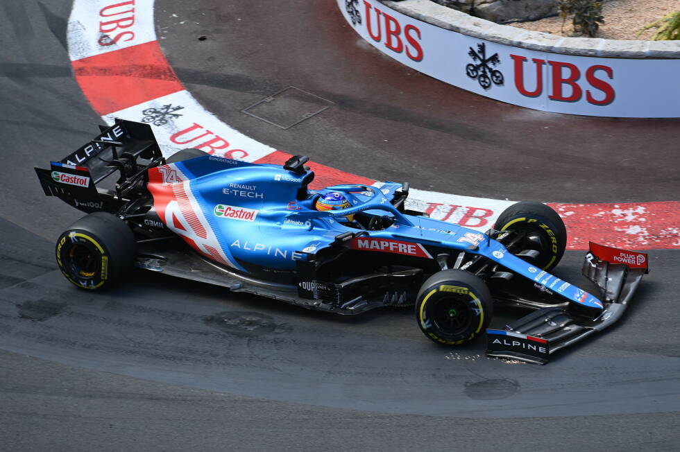 Foto zur News: Fernando Alonso (5): Noch ein ehemaliger Monaco-Sieger, der am Wochenende überhaupt nicht zurechtkam. Q1-Aus im Qualifying, während der Teamkollege es fast in Q3 geschafft hätte und am Sonntag sogar punktete. Der Alpine war an diesem Wochenende sicher nicht das beste Auto. Trotzdem hätten wir da mehr erwartet.