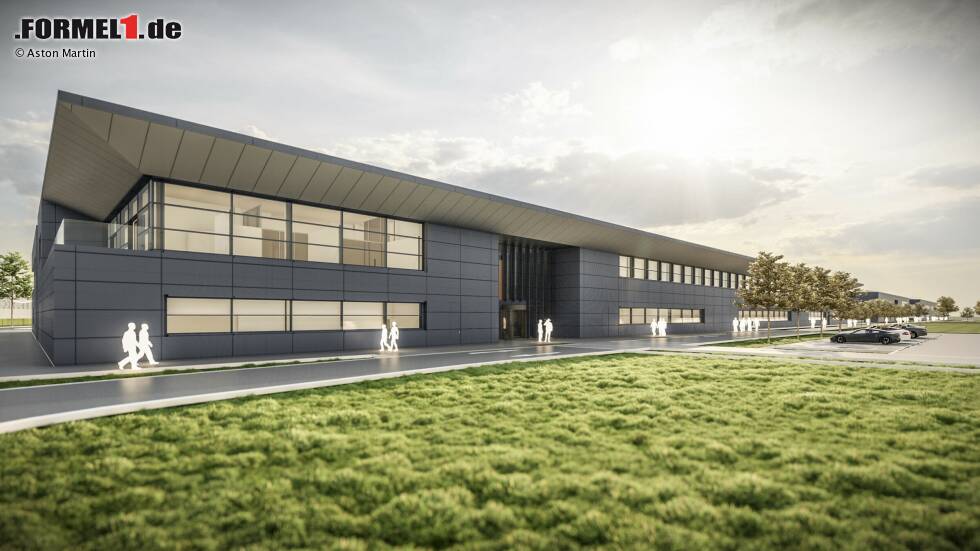 So wird sie aussehen, die neue Fabrik des Aston-Martin-Teams in Silverstone. So wird sie aussehen, die neue Fabrik des Aston-Martin-Teams in Silverstone.
