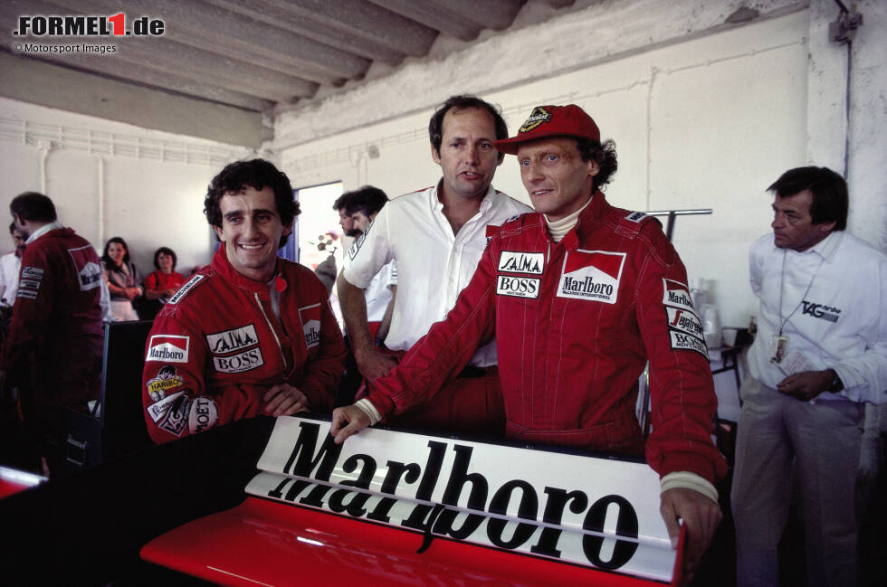 Foto zur News: Doch Lauda will es noch einmal wissen! Nach zwei Jahren Pause kehrt er 1982 zu McLaren zurück und gewinnt 1984 tatsächlich noch einmal den Titel - mit einem halben Zähler Vorsprung vor seinem Teamkollegen Alain Prost. Nach der Saison 1985 und drei Weltmeisterschaften ist dann Schluss - dieses Mal endgültig.