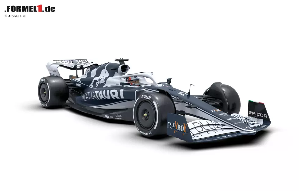 Auf den ersten Blick scheint sich beim Farbdesign mit Dunkelblau und Weiß nicht allzu viel verändert zu haben, doch der Look von AlphaTauri hat sich zur Saison 2022 nochmals leicht verändert. Foto zur News: Auf den ersten Blick scheint sich beim Farbdesign mit Dunkelblau und Weiß nicht allzu viel verändert zu haben, doch der Look von AlphaTauri hat sich zur Saison 2022 nochmals leicht verändert.