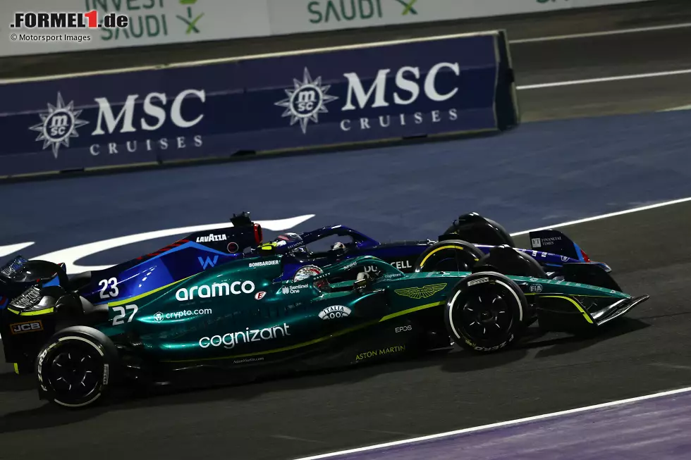 ... weiter hinten belegt Nico Hülkenberg bei seinem zweiten Ersatz-Einsatz anstelle von Sebastian Vettel bei Aston Martin den zwölften Platz. Er bleibt erneut ohne Punkte, genau wie sein Team. Auch Williams hat nach zwei Rennen noch keine Zähler. Allerdings ... Foto zur News: ... weiter hinten belegt Nico Hülkenberg bei seinem zweiten Ersatz-Einsatz anstelle von Sebastian Vettel bei Aston Martin den zwölften Platz. Er bleibt erneut ohne Punkte, genau wie sein Team. Auch Williams hat nach zwei Rennen noch keine Zähler. Allerdings ...