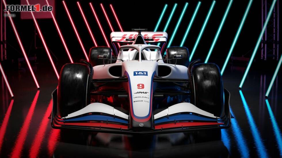 Foto zur News: Als erstes Team hat US-Rennstall Haas seine neuen Farben für die Formel-1-Saison 2022 präsentiert: So wird der Haas VF-22 von Mick Schumacher und Nikita Masepin in diesem Jahr aussehen! Aber ...