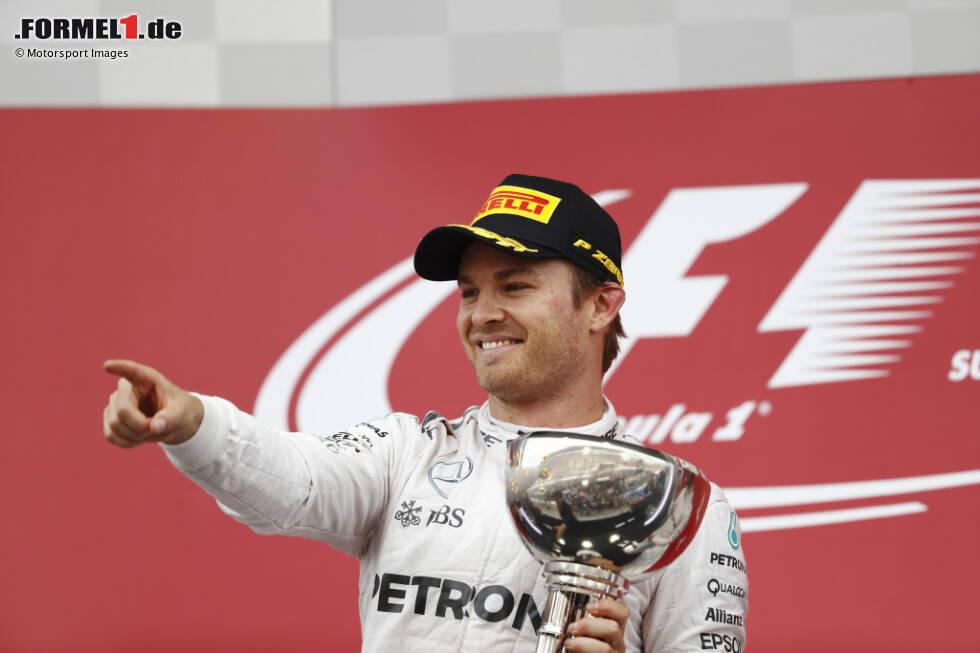 Foto zur News: #5: Auf 9 Siege bringt es Nico Rosberg in der Formel-1-Saison 2016, seinem WM-Jahr bei Mercedes. Allerdings werden insgesamt 21 Rennen ausgetragen, weshalb seine Erfolgsquote bei nur rund 43 Prozent liegt.
