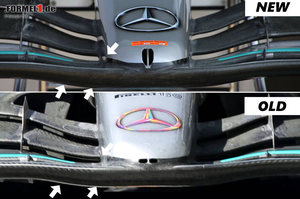 Foto zur News: Mercedes W13: Frontpartie-Vergleich neu/alt