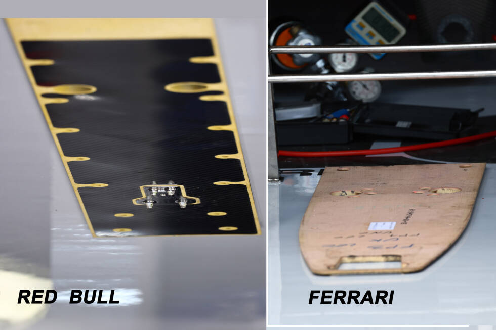 Foto zur News: Red Bull RB18 vs. Ferrari SF-75: Unterboden-Platte