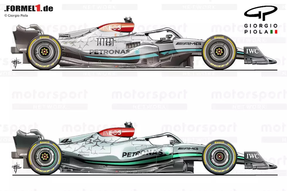 Ein Überblick über die beiden Bodywork-Pakete zeigt, wie unterschiedlich der Unterboden und die Seitenkästen sind, während selbst in diesem frühen Stadium Änderungen an der Lackierung zu erkennen sind, da das Team versucht hatte, einige überflüssige Lackierungen zu entfernen, um Gewicht zu sparen. Foto zur News: Ein Überblick über die beiden Bodywork-Pakete zeigt, wie unterschiedlich der Unterboden und die Seitenkästen sind, während selbst in diesem frühen Stadium Änderungen an der Lackierung zu erkennen sind, da das Team versucht hatte, einige überflüssige Lackierungen zu entfernen, um Gewicht zu sparen.