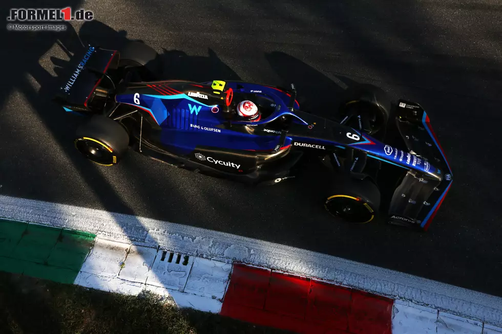 Foto zur News: Nicholas Latifi (5): Langsam tut er einem fast schon leid. Erst fährt ihm Albon das ganze Jahr um die Ohren, jetzt auch noch Rookie de Vries. Das Monza-Rennen war wohl der finale Beweis dafür, dass seine Zeit in der Formel 1 am Ende des Jahres abgelaufen ist ...