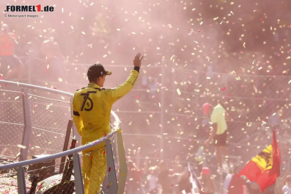 Charles Leclerc (2): Pole geholt, Start gewonnen, keine Fehler gemacht - und am Ende trotzdem nur Zweiter, weil Verstappen wieder einmal zu schnell war. Eine saubere Leistung, aber der Sieg war laut Ferrari "unmöglich". Uns fehlte für eine 1 das "gewisse Extra", das wir so häufig fordern. Foto zur News: Charles Leclerc (2): Pole geholt, Start gewonnen, keine Fehler gemacht - und am Ende trotzdem nur Zweiter, weil Verstappen wieder einmal zu schnell war. Eine saubere Leistung, aber der Sieg war laut Ferrari "unmöglich". Uns fehlte für eine 1 das "gewisse Extra", das wir so häufig fordern.