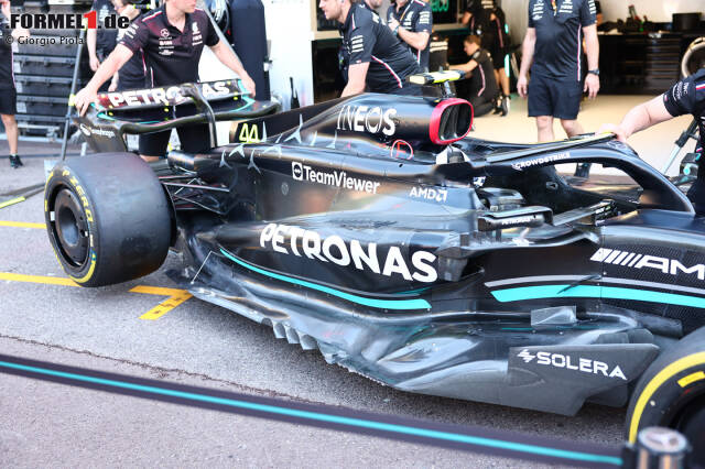 Foto zur News: Die ersten Bilder vom Mercedes-Update am W14 in Monaco