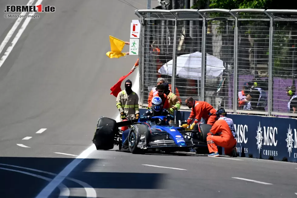 Foto zur News: Logan Sargeant (5): Auch hier greift kein Rookie-Bonus mehr. Musste den Sprint nach einem selbstverschuldeten Crash im Shootout komplett auslassen und zeigte auch am Freitag und Sonntag nicht mehr genug, um eine 4 noch zu rechtfertigen. Seine Fehlerquote bleibt einfach zu hoch.