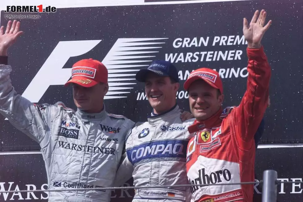 2001 (als San-Marino-Grand-Prix): Ralf Schumacher (Williams) vor David Coulthard (McLaren) und Rubens Barrichello (Ferrari) Foto zur News: 2001 (als San-Marino-Grand-Prix): Ralf Schumacher (Williams) vor David Coulthard (McLaren) und Rubens Barrichello (Ferrari)