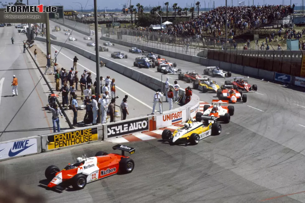 Schon Mitte der 1970er-Jahre kommt mit Long Beach in Kalifornien ein Stadtkurs ins Spiel. Zeitweise gilt das Rennen dort als "Grand Prix der USA West". 1983 ist die Formel 1 zum letzten Mal auf der Strecke aktiv, danach übernimmt die IndyCar-Serie. Foto zur News: Schon Mitte der 1970er-Jahre kommt mit Long Beach in Kalifornien ein Stadtkurs ins Spiel. Zeitweise gilt das Rennen dort als "Grand Prix der USA West". 1983 ist die Formel 1 zum letzten Mal auf der Strecke aktiv, danach übernimmt die IndyCar-Serie.