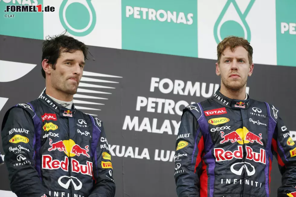 #4 Mark Webber: Sieben lange Jahre fährt er für das Team aus Milton Keynes und muss viermal zuschauen, wie sein Teamkollege Sebastian Vettel Weltmeister wird. 2010 ist der Australier selbst nah dran, doch im letzten Rennen wird er vom Deutschen noch überflügelt. Insgesamt holt er neun Siege - "nicht schlecht für einen Nummer-2-Fahrer." Foto zur News: #4 Mark Webber: Sieben lange Jahre fährt er für das Team aus Milton Keynes und muss viermal zuschauen, wie sein Teamkollege Sebastian Vettel Weltmeister wird. 2010 ist der Australier selbst nah dran, doch im letzten Rennen wird er vom Deutschen noch überflügelt. Insgesamt holt er neun Siege - "nicht schlecht für einen Nummer-2-Fahrer."