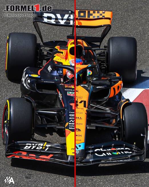 Foto zur News: Red Bull RB19 vs. McLaren MCL60