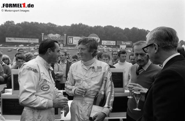 Foto zur News: #10 Jack Brabham (44 Jahre, 3 Monate, 16 Tage) - Der dreimalige Weltmeister holt in Brands Hatch 1970 seine letzten Formel-1-Punkte. Brabham liegt souverän in Führung, als ihm in der letzten Runde das Benzin ausgeht. Sieger Jochen Rindt wird zunächst aufgrund seines Hecklügels disqualifiziert, bekommt den Sieg aber wieder zurück.