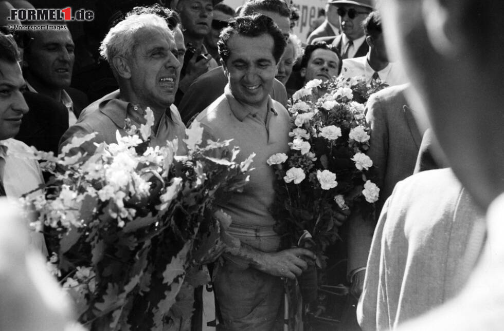 #9 Luigi Villoresi (44 Jahre, 3 Monate, 28 Tage) - Zwar fährt der Italiener in den Folgejahren noch bei nicht zur WM zählenden Formel-1-Rennen auf das Podest, das letzte offizielle Podium ist aber Platz drei für Ferrari beim Heimspiel in Monza 1953 - hinter Juan Manuel Fangio und Ferrari-Teamkollege Nino Farina. #9 Luigi Villoresi (44 Jahre, 3 Monate, 28 Tage) - Zwar fährt der Italiener in den Folgejahren noch bei nicht zur WM zählenden Formel-1-Rennen auf das Podest, das letzte offizielle Podium ist aber Platz drei für Ferrari beim Heimspiel in Monza 1953 - hinter Juan Manuel Fangio und Ferrari-Teamkollege Nino Farina.