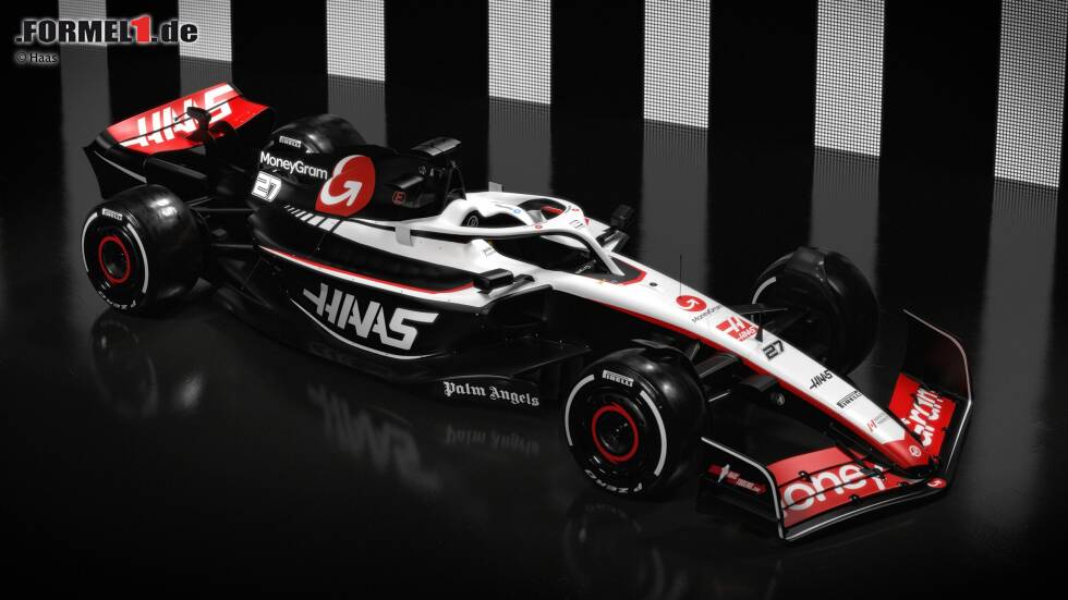 Foto zur News: Haas hat am 31. Januar als erstes Team das neue Design seines Formel-1-Boliden für 2023 vorgestellt, mit dem Nico Hülkenberg und Kevin Magnussen die Saison bestreiten werden.