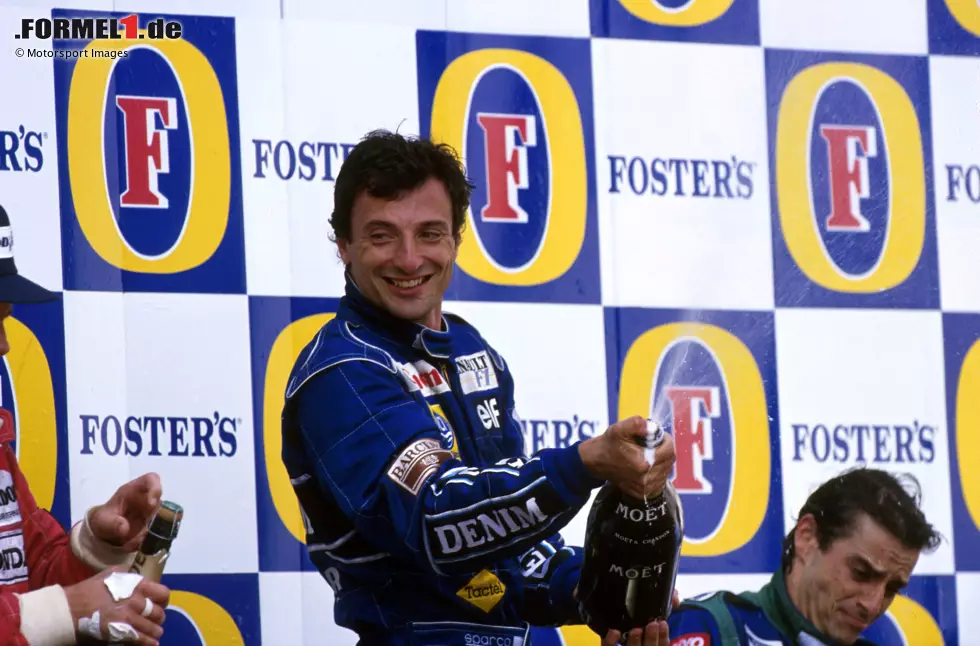 ... 1990 bei Williams gelingt ihm der nächste Formel-1-Sieg, nämlich beim San-Marino-Grand-Prix in Imola. Das macht eine "Siegpause" von 98 Rennen! Foto zur News: ... 1990 bei Williams gelingt ihm der nächste Formel-1-Sieg, nämlich beim San-Marino-Grand-Prix in Imola. Das macht eine "Siegpause" von 98 Rennen!