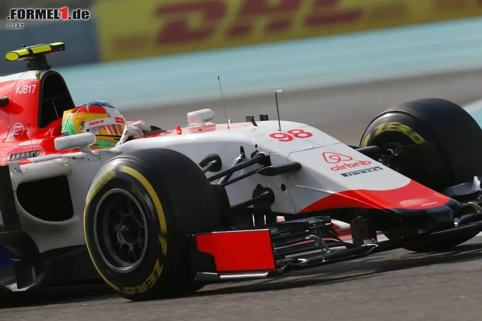 Der Spanier durfte in der Saison 2015 insgesamt 13 Rennen für Manor-Marussia absolvieren. Er fuhr dabei zwar gnadenlos hinterher und hatte gleich bei seinem Formel-1-Debüt am Ende drei Runden Rückstand, bei seinem Heimrennen in Barcelona sogar einmal vier Runden. Dafür kam er in zwölf der 13 Rennen ins Ziel (Ausfallquote 7,7 Prozent). Foto zur News: Der Spanier durfte in der Saison 2015 insgesamt 13 Rennen für Manor-Marussia absolvieren. Er fuhr dabei zwar gnadenlos hinterher und hatte gleich bei seinem Formel-1-Debüt am Ende drei Runden Rückstand, bei seinem Heimrennen in Barcelona sogar einmal vier Runden. Dafür kam er in zwölf der 13 Rennen ins Ziel (Ausfallquote 7,7 Prozent).