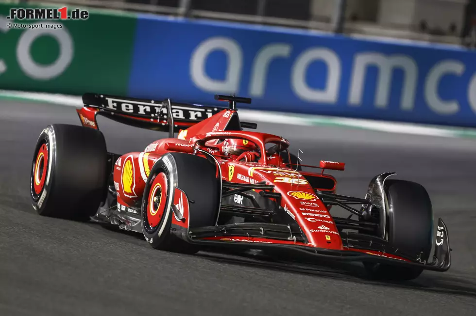 Charles Leclerc (Ferrari) absolvierte mit einem Satz C2-Reifen in Dschidda insgesamt 265,525 Kilometer (43 Runden) und damit die längste Distanz auf dieser Mischung. Foto zur News: Charles Leclerc (Ferrari) absolvierte mit einem Satz C2-Reifen in Dschidda insgesamt 265,525 Kilometer (43 Runden) und damit die längste Distanz auf dieser Mischung.