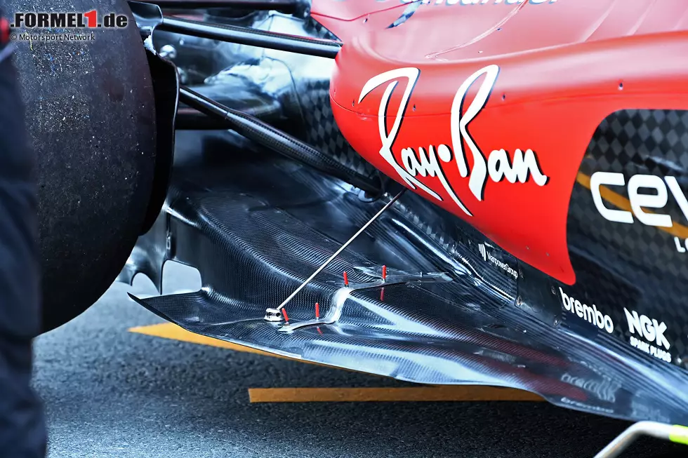 Ferrari rüstete den SF-23 in Baku mit weiteren Sensoren aus, um zusätzliche Daten zu sammeln. Foto zur News: Ferrari rüstete den SF-23 in Baku mit weiteren Sensoren aus, um zusätzliche Daten zu sammeln.