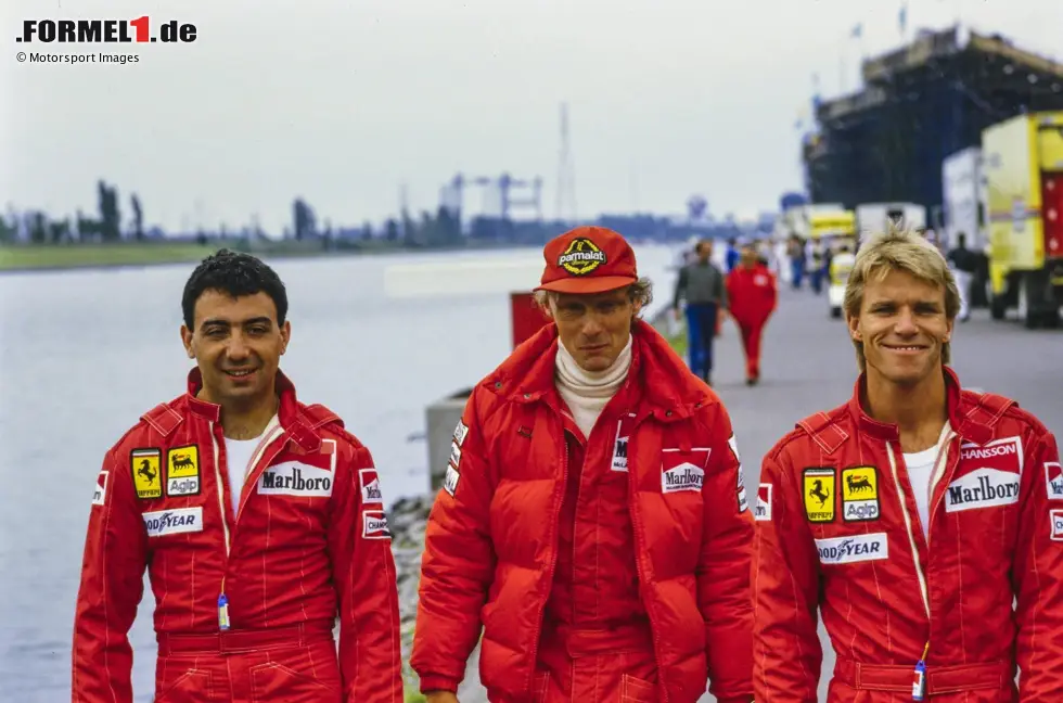 Foto zur News: ... sieht Alboreto kein einziges Mal die Zielflagge und der Titel geht an Prost, der zum ersten Mal Weltmeister wird. Die Zuverlässigkeit bleibt auch in den folgenden Jahren ein Problem bei Ferrari, sodass der Italiener nie wieder ein Rennen gewinnt. Bis Ende 1994 fährt er danach für diverse andere Teams noch in der Königsklasse.
