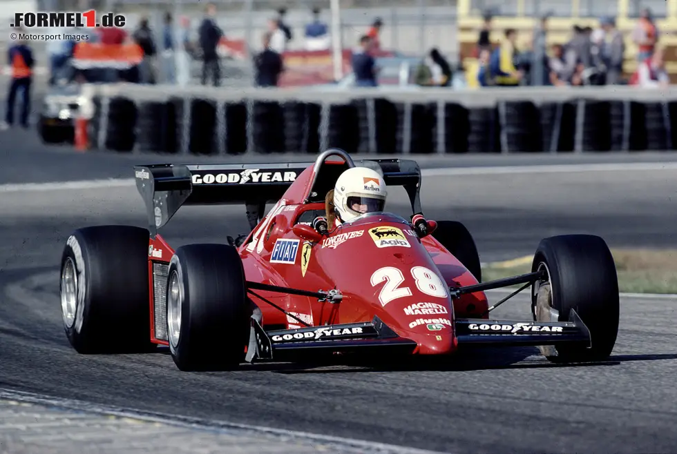 Foto zur News: Rene Arnoux (1983): Ein Jahr später schwingt sich der Franzose erstmals zu einem Titelkandidaten in der Formel 1 auf. Nachdem er bereits fünf Jahre in der Königsklasse absolviert hat, die meisten davon für Renault, erweist sich der Wechsel zu Ferrari 1983 als Glücksgriff. Arnoux erwischt zwar zunächst keinen guten Start, ...