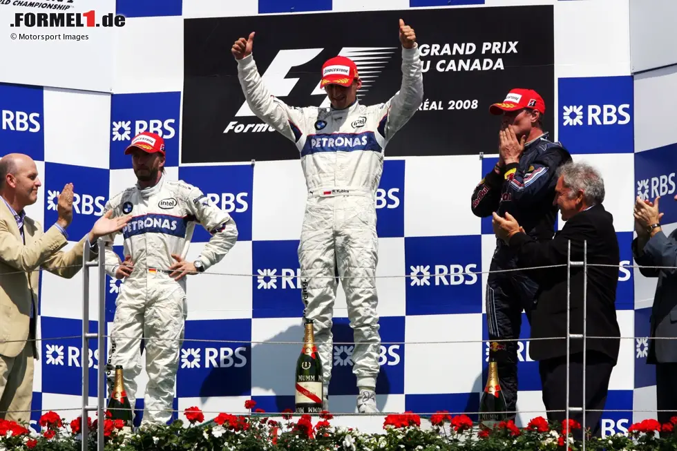 Foto zur News: Robert Kubica (2008): Im gleichen Jahr dürfen auch BMW und Kubica kurz vom Titel träumen. Der Pole gewinnt zwar nur ein Rennen in Kanada, führt die WM danach aber an und hat bis zwei Rennen vor Schluss auch zumindest noch Außenseiterchancen auf den Titel. Beim vorletzten Rennen in China ...