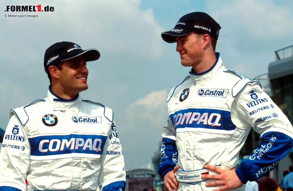 Juan Pablo Montoya (2001): Dass er keine Angst vor großen Namen wie Michael Schumacher hat, zeigt der Kolumbianer von Beginn an. Fans feiern die mutigen Manöver Montoyas, der vier Jahre an der Seite von Michaels Bruder Ralf fährt, anschließend erst zu McLaren und dann in die USA wechselt. Zweimal gewinnt er dort das Indy500. Foto zur News: Juan Pablo Montoya (2001): Dass er keine Angst vor großen Namen wie Michael Schumacher hat, zeigt der Kolumbianer von Beginn an. Fans feiern die mutigen Manöver Montoyas, der vier Jahre an der Seite von Michaels Bruder Ralf fährt, anschließend erst zu McLaren und dann in die USA wechselt. Zweimal gewinnt er dort das Indy500.