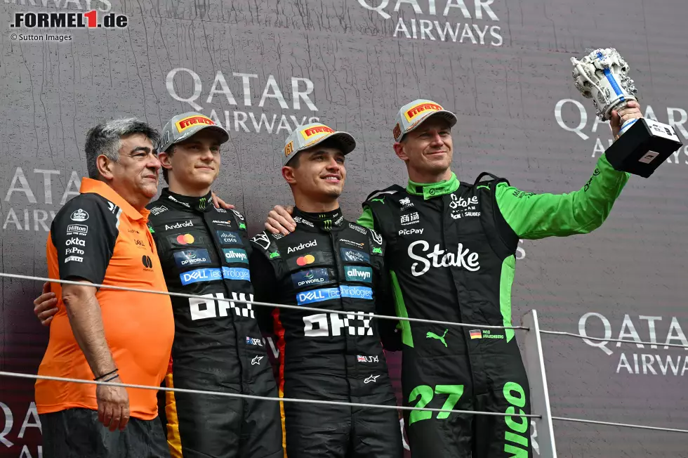 Oscar Piastri (McLaren): "Glückwunsch an Nico. Ich glaube, das war das Highlight des Tages." Foto zur News: Oscar Piastri (McLaren): "Glückwunsch an Nico. Ich glaube, das war das Highlight des Tages."
