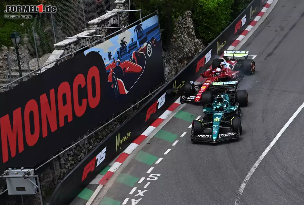 Das hat Leclerc nicht kommen sehen (können): Er kann nicht mehr ausreichend verzögern, um den Unfall zu vermeiden - der Ferrari kracht dem Aston Martin ins Heck! Foto zur News: Das hat Leclerc nicht kommen sehen (können): Er kann nicht mehr ausreichend verzögern, um den Unfall zu vermeiden - der Ferrari kracht dem Aston Martin ins Heck!