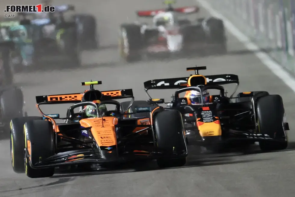 Foto zur News: Lando Norris (Redaktion: 2) - Die Start-Aktion gegen Verstappen kostete ihn den Sieg in Las Vegas und auch die 1 in unserer Bewertung. Denn das Qualifying war megastark, der Speed im Rennen auch gut.