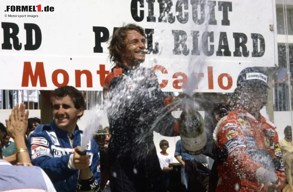 Auch Didier Peroni ereilt ein Schicksalsschlag nach seinem dritten Platz in Le Castellet 1982. Zwar holt er die Pole beim nächsten Rennen in Deutschland, zieht sich in der Session bei einem Unfall aber auch schwere Beinverletzungen zu und tritt nie wieder in der Formel 1 an. Den Titel verpasst er in dem Jahr um nur fünf Punkte. Foto zur News: Auch Didier Peroni ereilt ein Schicksalsschlag nach seinem dritten Platz in Le Castellet 1982. Zwar holt er die Pole beim nächsten Rennen in Deutschland, zieht sich in der Session bei einem Unfall aber auch schwere Beinverletzungen zu und tritt nie wieder in der Formel 1 an. Den Titel verpasst er in dem Jahr um nur fünf Punkte.