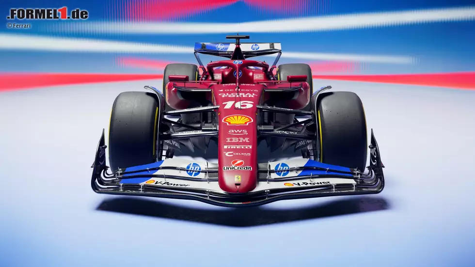Miami: Ferrari feiert das einjährige Jubiläum seiner Partnerschaft mit Titelsponsor HP und verleiht dem SF-25 deshalb mehr Weiß und Blau, unter anderem auf dem Frontflügel. Foto zur News: Miami: Ferrari feiert das einjährige Jubiläum seiner Partnerschaft mit Titelsponsor HP und verleiht dem SF-25 deshalb mehr Weiß und Blau, unter anderem auf dem Frontflügel.