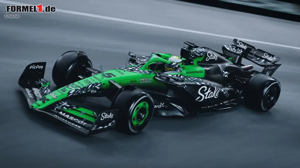 Foto zur News: Las Vegas: Unter dem Namen "Final Lap" hat Sauber ein Design vorgestellt, das "den Aufwärtstrend des Teams in der Saison 2025" symbolisieren soll. Die Farbgebung des C45 ändert sich dabei nicht, jedoch ...