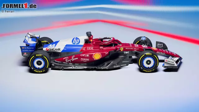 Foto zur News: Ferrari setzt beim Miami-GP 2025 auf blaue Akzente, ...
